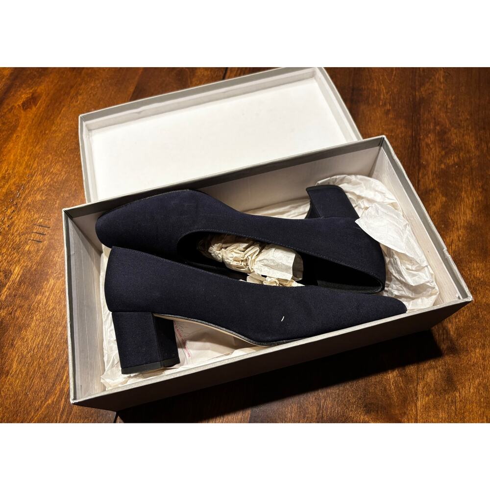 Vintage Bandolino Navy Silk Heels Bo-Gisele6 Size 7